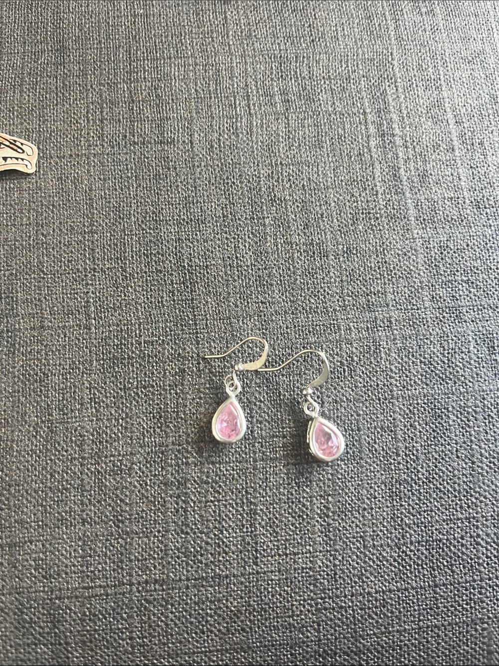Pink Safire teardrop Dangle Earrings set in sterling silver